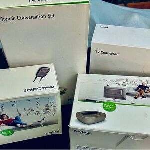 Phonak Streaming Lot  ComPilot Air Il TV Connector Phonak TVLink Il Open Box New